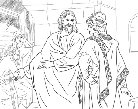 Jesus And The Rich Young Man Coloring Page